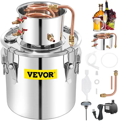 Obrázek produktu pro VEVOR Moonshine still, 50 L vodní destilátor alkoholu Moonshine Φ 40 x 40 cm velikost kotle, destilační přístroj na moonshine s duální regulací teploty, destilátor alkoholu