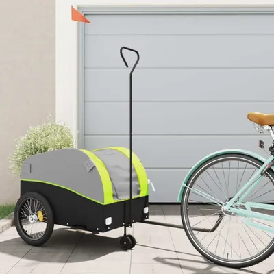 Productafbeelding van Maison Exclusive - Fietsaanhanger, zwart en groen, 45 kg, staal