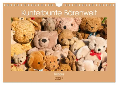 Produktbild von Kunterbunte Bärenwelt - Teddys (Wandkalender 2027 DIN A4 quer), CALVENDO Monatskalender