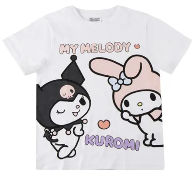 Zdjęcie produktu dla Koszulka Kuromi & Melody, biała, 152 cm