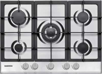 Immagine prodotto di Piano cottura inox 5 fuochi gas Daewoo 70 cm. H7G51M2IT