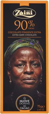 Produktbild von Zaini Tavoletta Cioccolato Fondente Extra Dunkler Schokoriegel Dunkle Schokolade 90% Kakao 75g