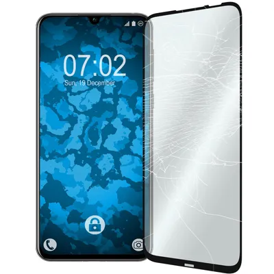 Produktbild von 1er-Pack PhoneNatic Glas-Folie klar full-screen schwarz kompatibel mit Huawei Nova 5 - Panzerglas für Nova 5