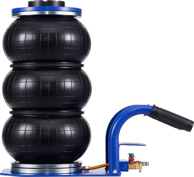 Image de Cric pneumatique, cric pneumatique triple sac de 3 tonnes, coussin pneumatique avec six tubes en acier, levage jusqu'à 450 mm, levage rapide de 1 à 6 secondes, pneumatique avec poignées courtes et patin en caoutchouc pour voitures, SUV, camionnettes, réparation, garage