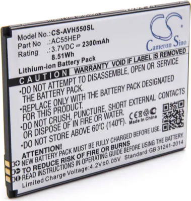 Produktbild von vhbw Akku Ersatz für Archos BSF20, AC55HEP für Handy Smartphone Telefon (2300 mAh, 3,7 V, Li-Ion)