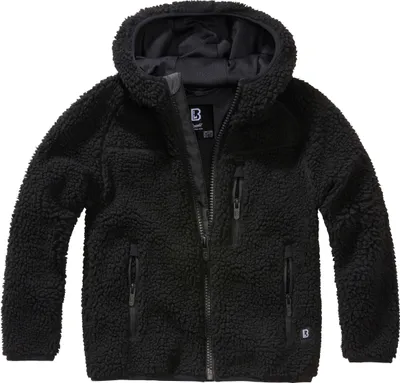 Produktbild von Brandit Kinder Teddyfleece Outdoorjacke Kapuzen Größe 146/152 Farbe Schwarz