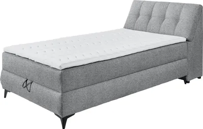 Produktbild von Boxbett >ATLANTIS 6< 120x200 cm Liegefläche, Bezug grey - 125x102x240cm (BxHxT)