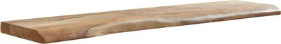 Produktbild von Wandregal mit Baumkante Akazie Massivholz 120 cm, Design Schweberegal Wandboard Massiv, Regal Holz Natur, Landhausstil Hängeregal