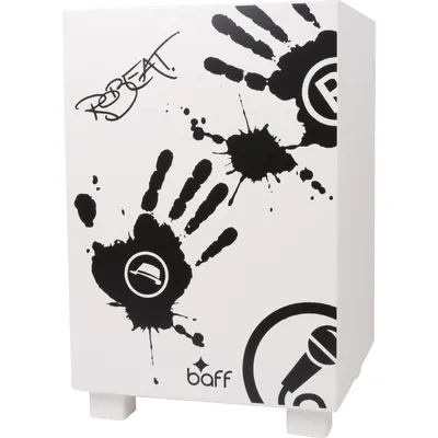 Zdjęcie produktu dla Small Foot 4352 baff® BeatBox Robeat, Cajón z wielkim motywem, biały/czarny (1 szt.)