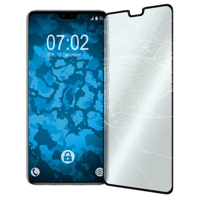 Produktbild von 2er-Pack PhoneNatic Glas-Folie klar full-screen mit abgerundeten Ecken schwarz kompatibel mit Huawei Mate 30 - Panzerglas für Mate 30