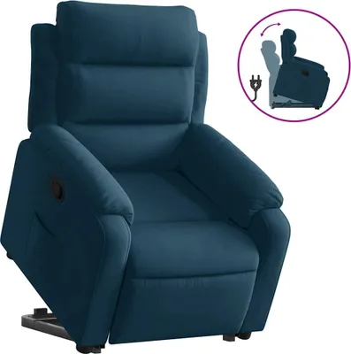 Image de vidaXL Fauteuil relax releveur bleu velours