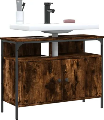 Obrázek produktu pro Koupelnová skříňka pod umyvadlo šedá sonoma 60x30x60cm kompozit Kouřový dub / 80 cm