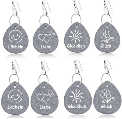 Image de Set de 8 napperons en pierre naturelle avec clip, pour l'extérieur
