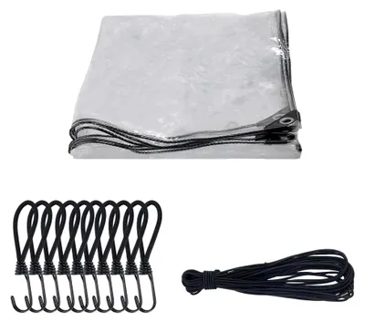 Produktbild von Abdeckplane 400 g/m² PVC mit Ösen 1x2m Transparent