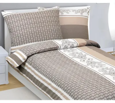 Obrázek produktu pro Bavlněné povlečení - 140x220 cm. 70x90 - béžová,hnědá