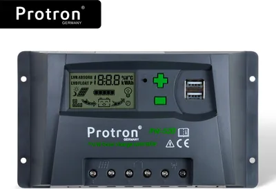 Produktbild von Protron PWM Solar Laderegler für Solarpanel 12V / 24V - 20A