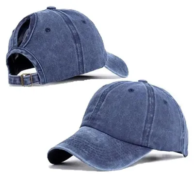 Produktbild von Basecap Damen Sommer Pferdeschwanz Kappe Blau Einheitsgröße