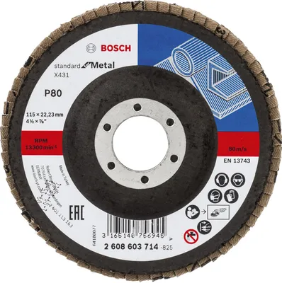 Produktbild von Fächerschleifscheibe X431 Standard for Metal, gerade, 115 mm, 80, Glasgewebe