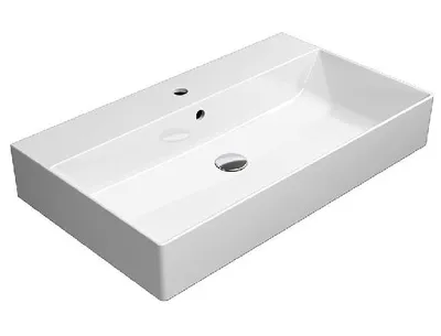 Immagine prodotto di Sapho GSI Kube X - Lavabo 800x470 mm, con 1 foro per rubinetto, Extraglaze, bianco 9422111