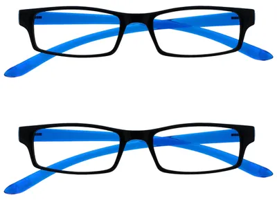 Produktbild von OPULIZE UV Reader Schwarz Leuchtend Blauen Nacken-Lesebrille Wert 2er-Pack Frauen Herren UVR2PK020 +1,00