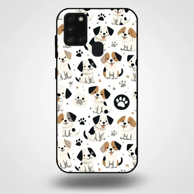 Produktbild von Smartphonica Handytasche für Samsung Galaxy A21s mit Hundedruck - TPU zurück Abdeckung Fall Hunde Design