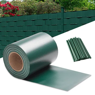 Produktbild von Jayseuw Sichtschutzstreifen PVC Doppelstabmatten Zaun Windschutz 70m x 19 cm Grün