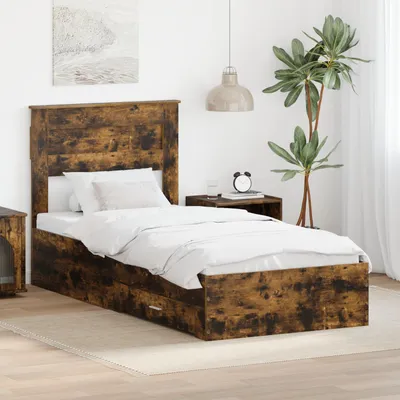 Immagine prodotto di vidaXL Struttura letto in rovere affumicato 100 x 200 cm materiale a base di legno
