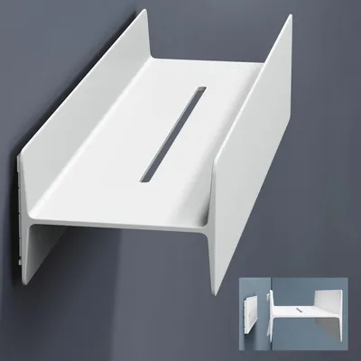 Produktbild von doporro Duschablage ohne Bohren mit Schrauben, 40 cm Badezimmer Organizer und Duschregal, Wandregal aus Aluminiumlegierung, Matt Weiß Reglo-03