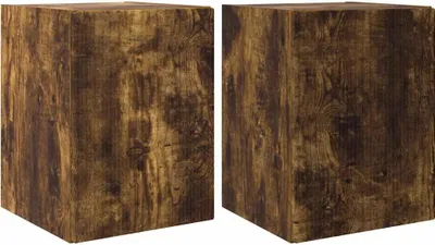 Productafbeelding van vidaXL TV-wandmeubel, 2 stuks, rookbruin houtfineer