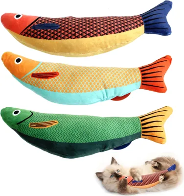 Produktbild von Katzenminze Spielzeug,  Fisch Katzenminze Spielzeug, Simulation Fisch, Katzenminze Zähne Reinigung