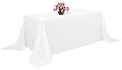Produktbild von Tischdecke Polyester weiß, knitterfrei, 228 x 396 cm, für rechteckige Tische
