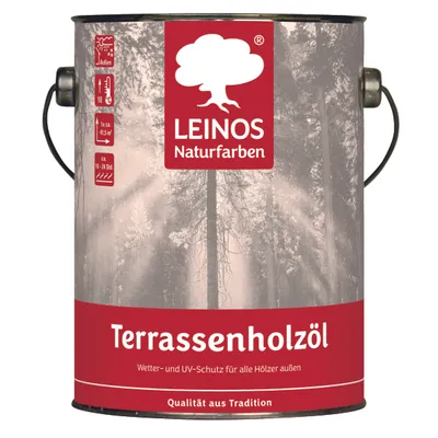 Produktbild von LEINOS Terrassenholzöl Farblos 2,5 l – Terrassenöl, dringt tief ein, außen