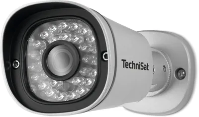 Productafbeelding van TechniSat 0000/9501, Beveiligings-IP-camera, Voor buitengebruik, Met kabel en draadloos, Extern, Voor wandmontage, Zwart, Zilver