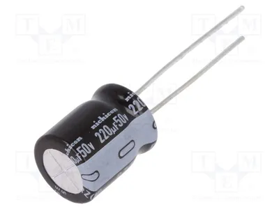 Produktbild von 2x Kondensator: elektrolytisch 50VDC THT 220uF Ø10x12,5mm 20% URZ1H221MPD1TD Ele