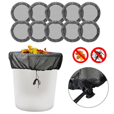 Image de TolleTour Filet pour tonneaux de pluie, 10 pièces, couverture pour tonneaux de pluie ronds - Filet pour tonneaux de pluie avec cordon de serrage 95 cm Filet pour tonneaux de pluie