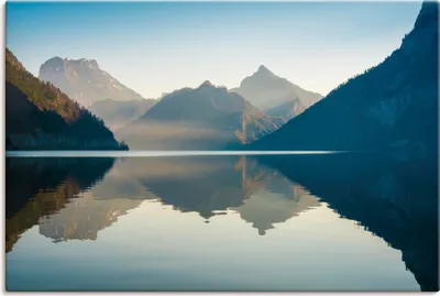 Produktbild von ARTland Leinwandbild Morgen am Traunsee Größe: 120x80 cm