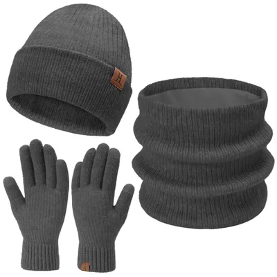 Produktbild von Wintermütze, Schal und Handschuhe-Set für Erwachsene