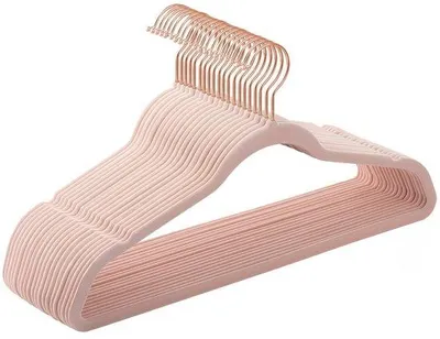 Image de Cintres en velours - Antidérapants et pivotants à 360° - Largeur de 41,5 cm, lot de 20 pièces