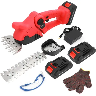Image de Taille-haie sans fil 21 V – 2-en-1 : coupe-haies et coupe-bordures, avec 2 batteries