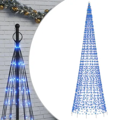 Zdjęcie produktu dla vidaXL Choinka LED na maszt 1534 LED niebieska 500 cm