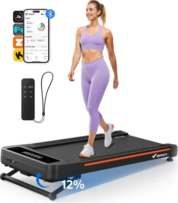 Produktbild von Leises Laufband bis 180 kg – 3,5 PS bürstenlos, 12 % Steigung, 95 % vormontiert, LED-Display, App & Fernbedienung, Dämpfungssystem, für Zuhause & Büro