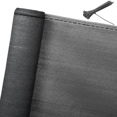 Produktbild von WOLTU Zaunblende 1,5x6m, 150 g/m² HDPE Tennisblende Schattiernetz Sichtschutz Windschutz Staubschutz Sonnenschutz Gewebe Netz mit Kabelbinder anthrazit