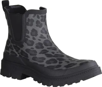 Produktbild von Verbenas Lua Mate  Damenbooots, Stiefelette, Synthetik, Schwarz/Leoprint ,Gummis - Kinderschuhe Teens Mädchen Gr. 25 - 42, Schwarz, absatzh&oumlhe: 20 mm