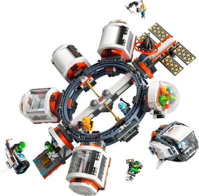 Produktbild von LEGO City Weltraum Modulare Raumstation, Raumschiff-Modell mit Weltraumfahrzeugen, Geschenk für Kinder, Jungen und Mädchen ab 7 Jahren, Modulare Forschungsstation mit 6 Astronaut-Figuren 60433