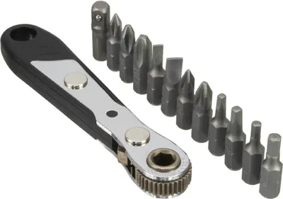 Produktbild von InLine® Mini-Ratschen-Set, mit 12-teiligem Bitsatz