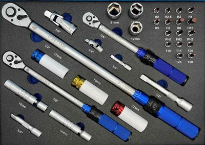 Produktbild von Profi 32 tlg. Drehmomentschlüssel-Set inkl. Koffer: 5 - 220 Nm