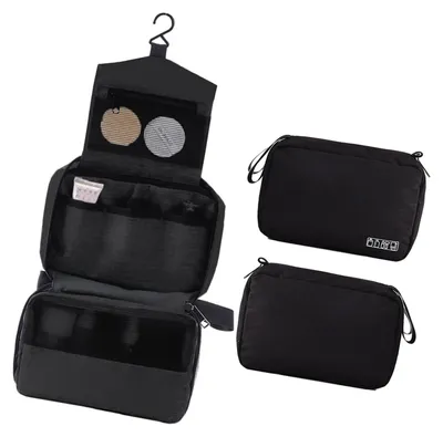 Zdjęcie produktu dla Przenośna kosmetyczka z haczykiem do zawieszenia Torba podróżna na przybory toaletowe Wodoodporna kosmetyczka Podróżny organizer do makijażu Organizer na przybory toaletowe o dużej pojemności dla kobiet i dziewcząt