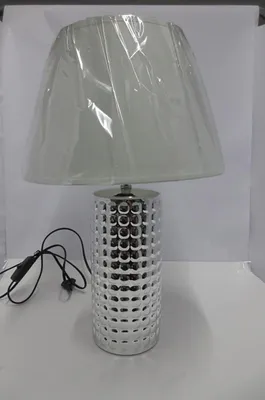 Obrázok produktu pre Stolná lampa Gilde, "Bolla", keramika, biela, strieborná farba, VE 2, v. 47 cm, hl. 30 cm 34892