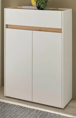 Produktbild von Schuhschrank "Center" in weiß und Wotan Eiche Flurkommode 85 x 122 cm