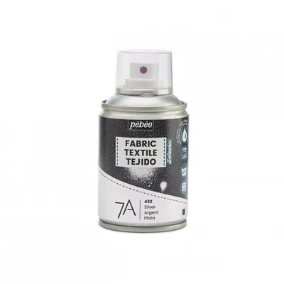 Image de Pebeo 7A peinture textile aérosol à base d'eau, 100 ml, Argent